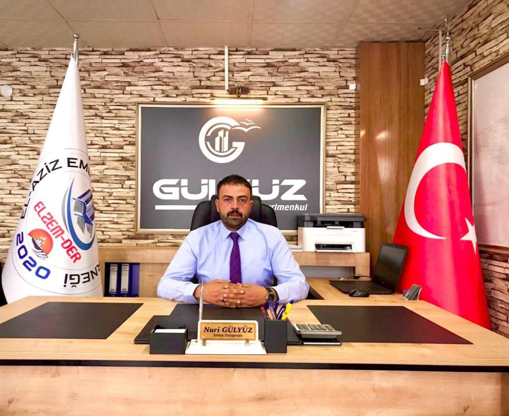 EL-AZİZ EMLAKÇILAR DERNEĞİ BAŞKANI NURİ GÜLYÜZ GÜVEN TAZELEDİ