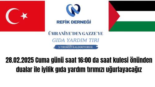 ÜMRANİYE’DEN GAZZE'YE YARDIM ELİ: REFİK DERNEĞİ KUMANYA DESTEĞİNİ SÜRDÜRÜYOR