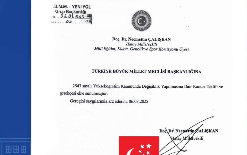 MİLLETVEKİLİ NECMETTİN ÇALIŞKAN’DAN TBMM’YE 