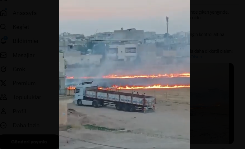 ŞANLIURFA\'NIN SURUÇ İLÇESİNDE YANGIN, ÇİFTÇİNİN EMEĞİ KÜL OLDU!