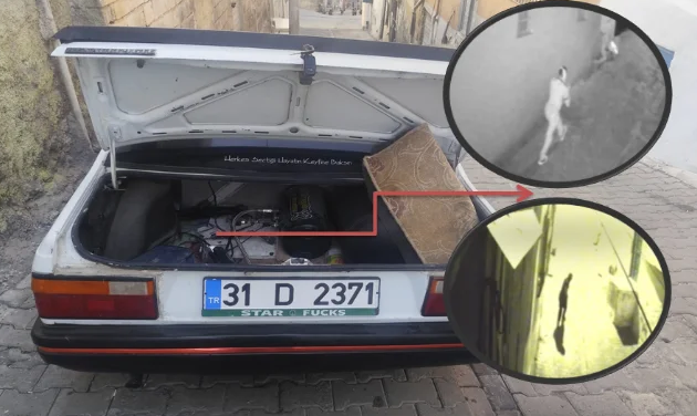 ŞANLIURFA\'DA ARAÇTAN HIRSIZLIK! HIRSIZ GÜVENLİK KAMERALARINA TAKILDI